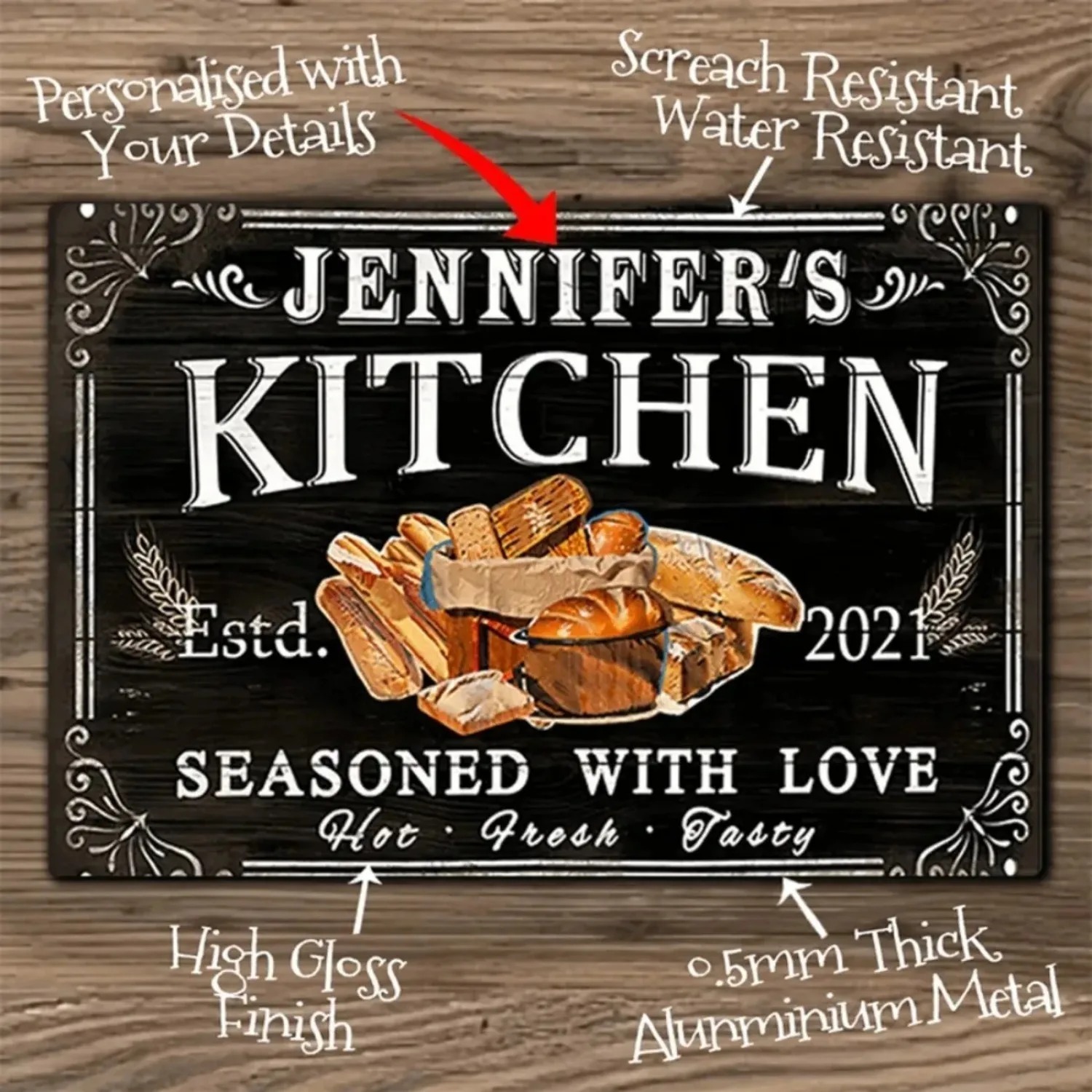 Home Bar Cafe - CIFbuy Customizable Kitchen Metal Wall Sign,
