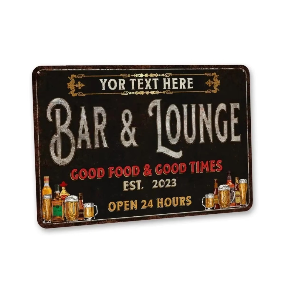 Home Bar Lounge - CIFbuy Personalized Custom Text Metal Wall