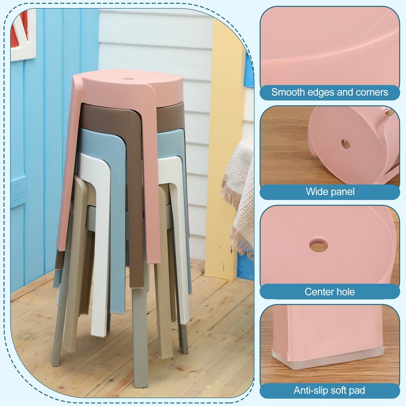 1/6 Pack Plastic Stackable Sto - Home Bar Seating recension och pris