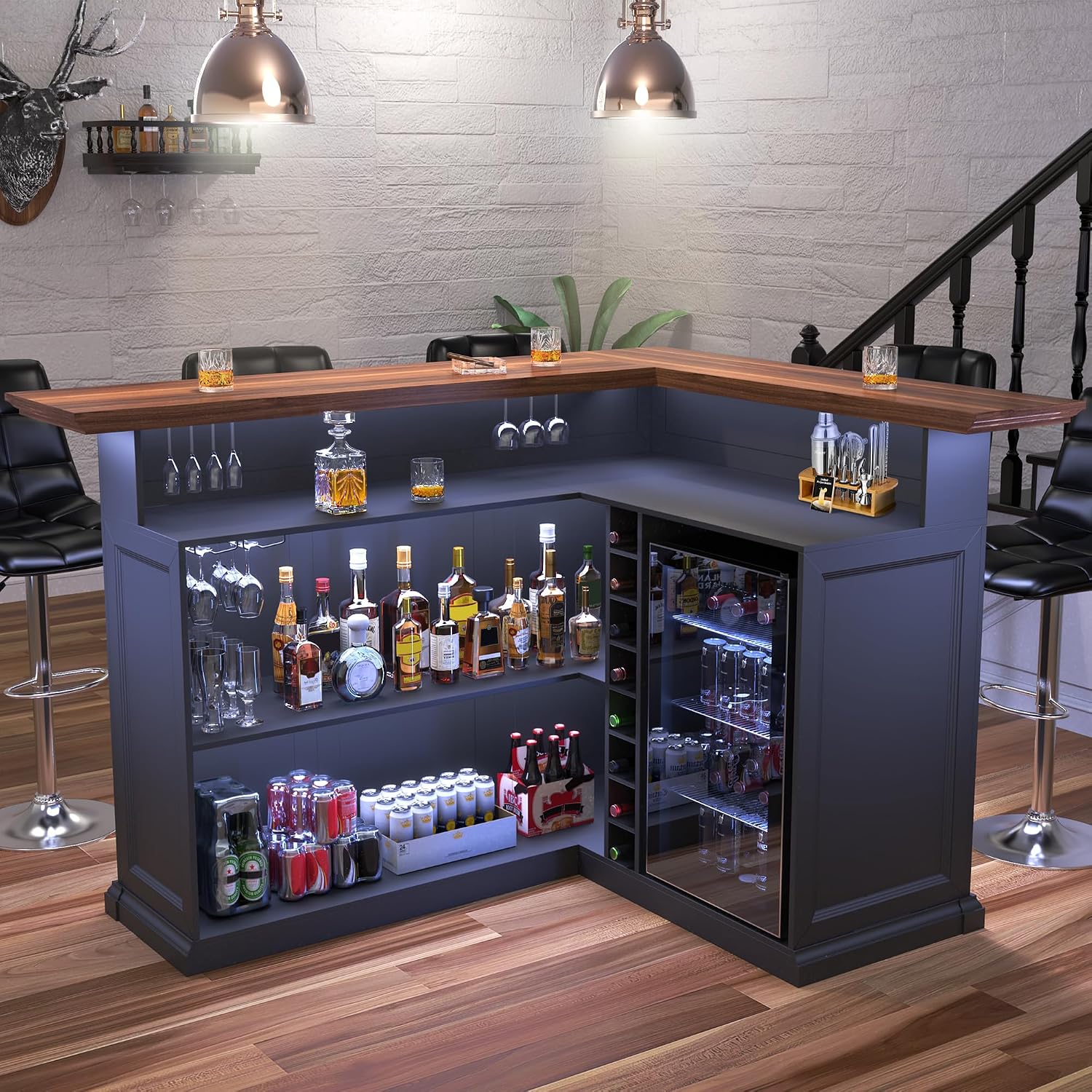 L-Shaped Home Bar Cabinet with - Home Bar Lounge recension och pris