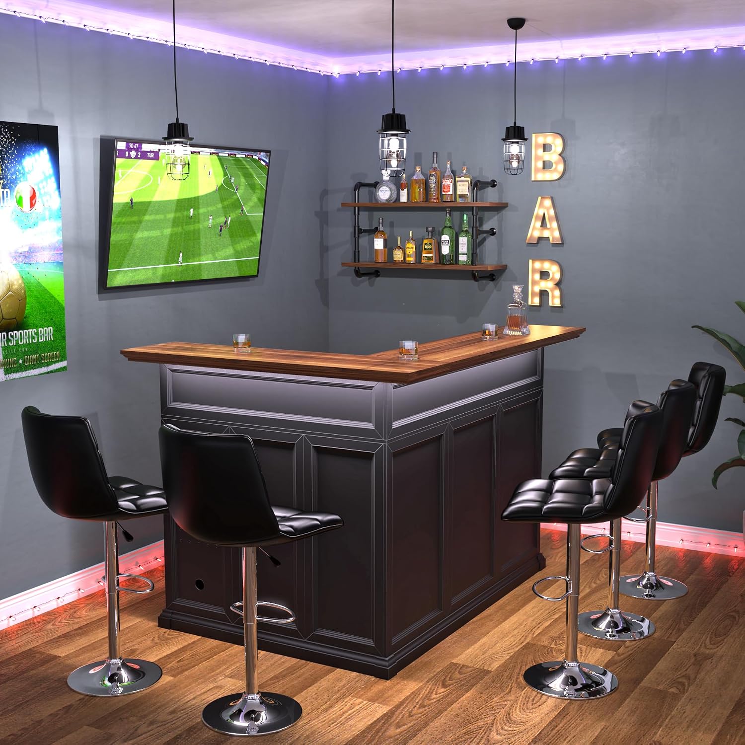 L-Shaped Home Bar Cabinet with - Home Bar Lounge recension och pris