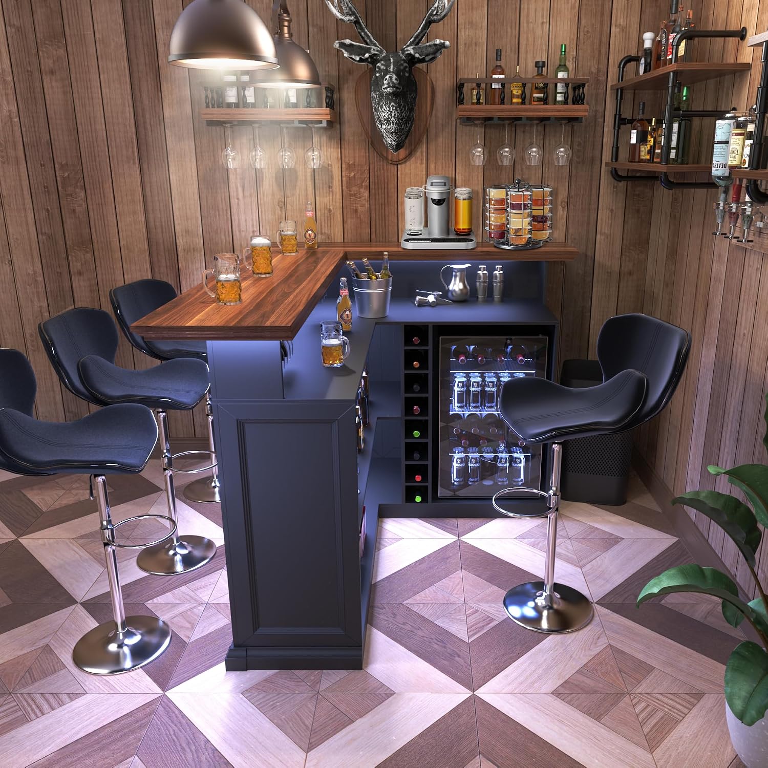 L-Shaped Home Bar Cabinet with - Home Bar Lounge recension och pris